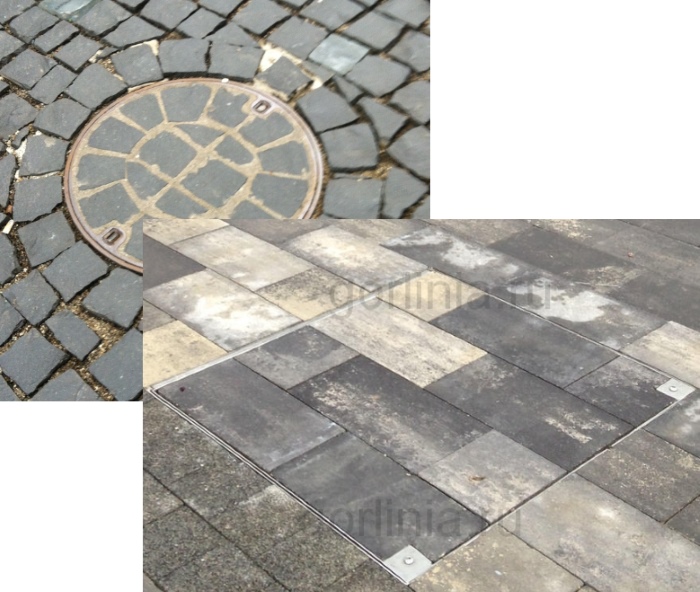 Квадратная форма корыта лучше круглой крышки на мощеной улице